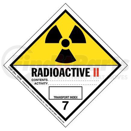 17397 by JJ KELLER - Class 7 Radioactive II Labels - Poly, 500 Labels/Roll