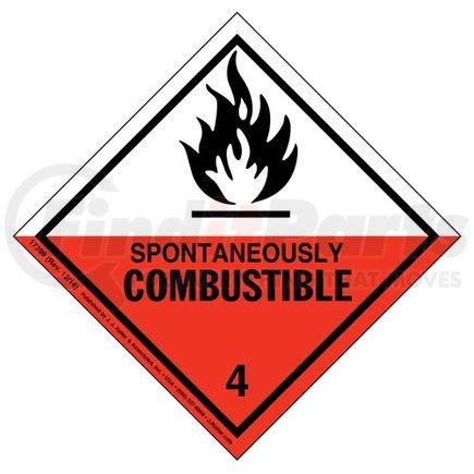 17399 by JJ KELLER - Class 4 Spontaneously Combustible Labels - Poly, 500 Labels/Roll
