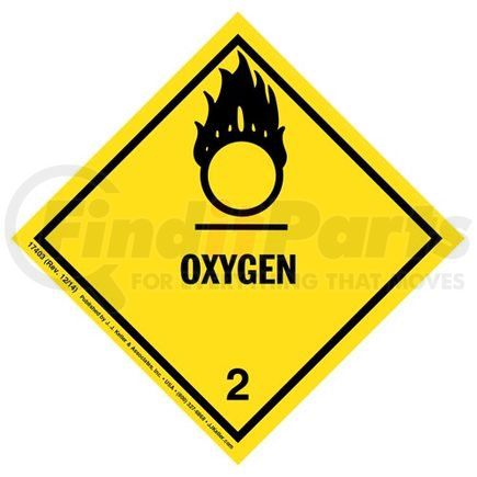 17403 by JJ KELLER - Class 2 Oxygen Labels - Poly, 500 Labels/Roll