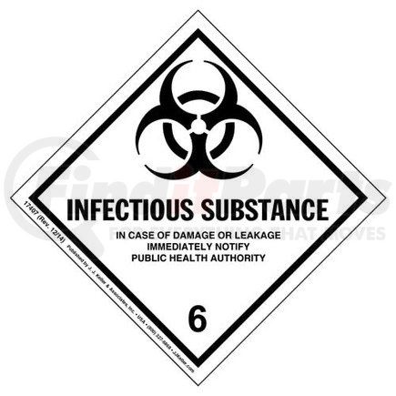 17407 by JJ KELLER - Class 6 Infectious Substance Labels - Poly, 500 Labels/Roll