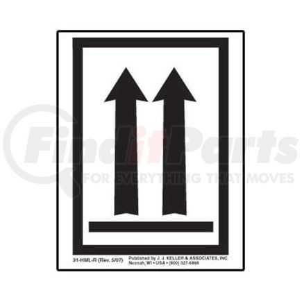 17422 by JJ KELLER - This End Up - Orientation Arrows Package Marking - Poly, Black Ink, Roll of 500 - Roll of 500, Black Ink