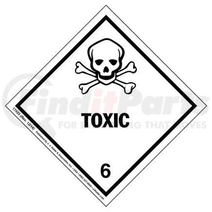 17423 by JJ KELLER - Class 6 Toxic Labels - Poly, 500 Labels/Roll