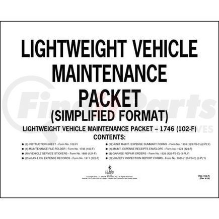 1746 by JJ KELLER - Vehicle Maintenance File Packets - Lightweight File Packet
