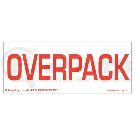 17470 by JJ KELLER - Overpack Package Marking - Paper, Red Ink - Roll of 500 Labels
