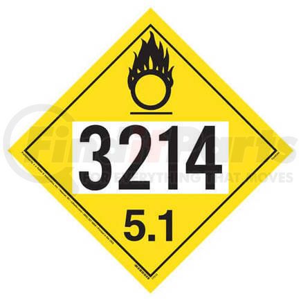 17512 by JJ KELLER - 3214 Placard - Division 5.1 Oxidizer - 176 lb Polycoated Tagboard