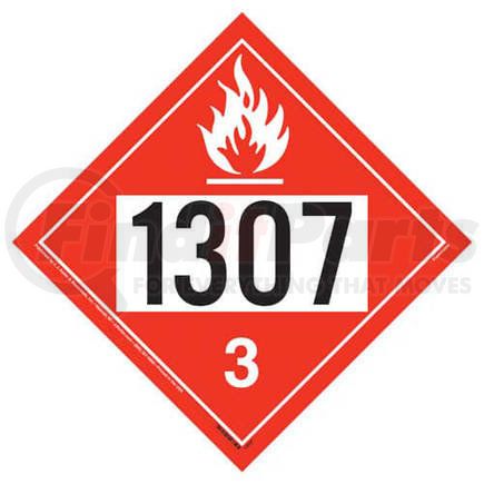 17518 by JJ KELLER - 1307 Placard - Class 3 Flammable Liquid - Polycoated Tagboard
