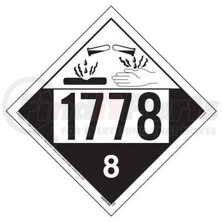 17524 by JJ KELLER - 1778 Placard - Class 8 Corrosive - 4 mil Vinyl Permanent Adhesive