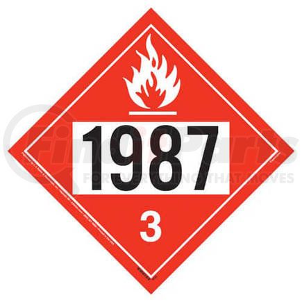 17548 by JJ KELLER - 1987 Placard, Class 3, Flammable Liquid, 20 mil, Polystyrene, Laminated
