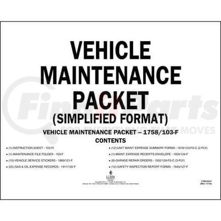1758 by JJ KELLER - Vehicle Maintenance File Packets - Heavy-Duty File Packet
