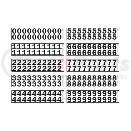 17652 by JJ KELLER - 1.25" Vinyl Numbers Kit - 200 Individual Labels