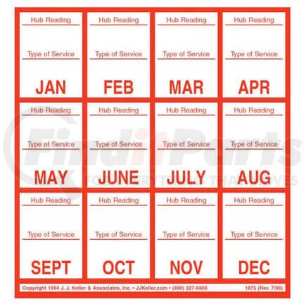 1875 by JJ KELLER - Hub Reading Labels - 4-1/2" x 4-3/4"