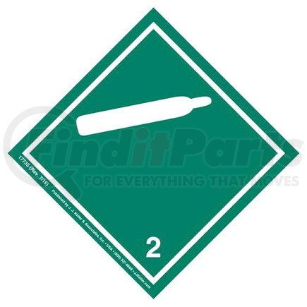 17735 by JJ KELLER - International Dangerous Goods Label - Class 2 -- Non-Flammable Gas - Paper - Roll of 500