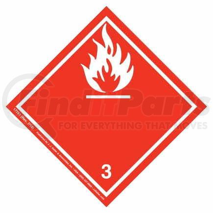 17761 by JJ KELLER - International Dangerous Goods Labels - Class 3 -- Flammable Liquid - Vinyl - Roll of 500