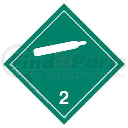 17982 by JJ KELLER - International Division 2.2 Non-Flammable Gas Placard - Wordless - Polycoated Tagboard