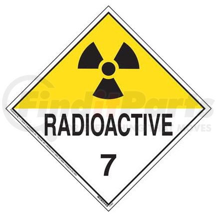 17987 by JJ KELLER - International Class 7 Radioactive Placard - Worded - Polycoated Tagboard