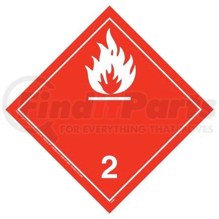 17998 by JJ KELLER - International Division 2.1 Flammable Gas Placard - Wordless - 4 mil Vinyl Permanent Adhesive