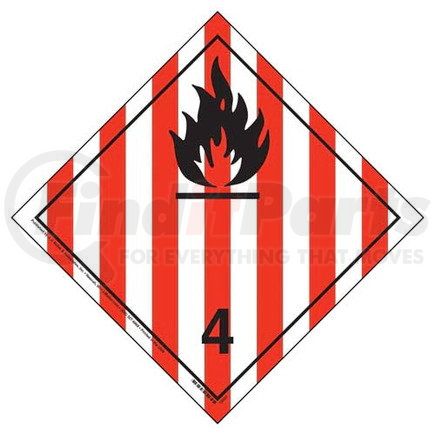 18001 by JJ KELLER - International Division 4.1 Flammable Solid Placard - Wordless - 4 mil Vinyl Permanent Adhesive