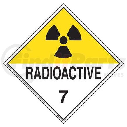 18004 by JJ KELLER - International Class 7 Radioactive Placard - Worded - 4 mil Vinyl Permanent Adhesive