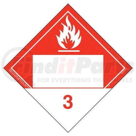 19518 by JJ KELLER - Class 3 Combustible Liquid Placard - Blank - Imprinted, 4 mil Vinyl Permanent Adhesive