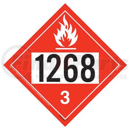 3598 by JJ KELLER - 1268 Placard, Class 3, Flammable Liquid, 176 lb. Polycoated Tagboard