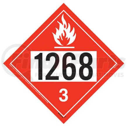 3599 by JJ KELLER - 1268 Placard - Class 3 Flammable Liquid - 4 mil Vinyl Permanent Adhesive