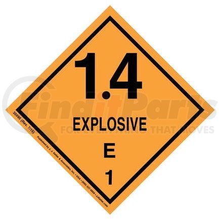 35995 by JJ KELLER - Explosives Label - Class 1, Division 1.4E - Paper - Roll of 500