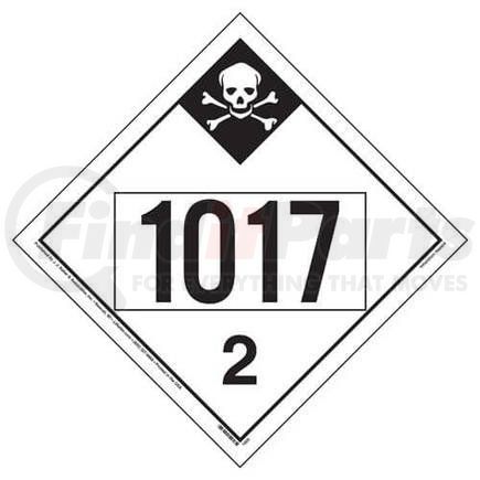 3602 by JJ KELLER - 1017 Placard - Division 2.3 Inhalation Hazard - 4 mil Vinyl Permanent Adhesive