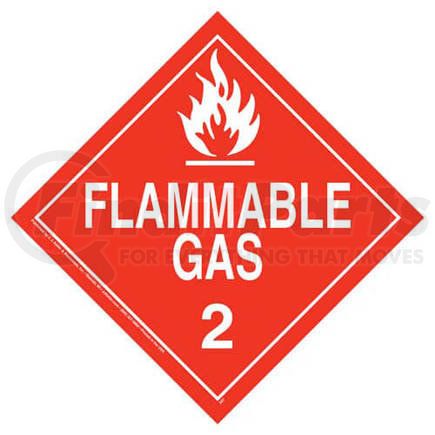 361 by JJ KELLER - Division 2.1, Flammable Gas Placard, Worded, 20 mil, Unlaminated Polystyrene