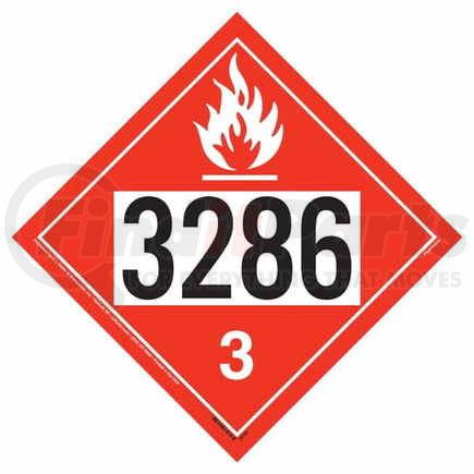 36305 by JJ KELLER - 1268/3286 Placard - Class 3 Flammable Liquid - 20 mil Polystyrene