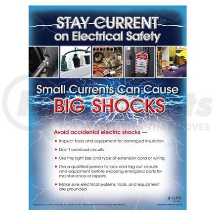36580 by JJ KELLER - Stay Current On Electrical Safety - Workplace Safety Training Poster - "Stay Current on Electrical Safety" - English