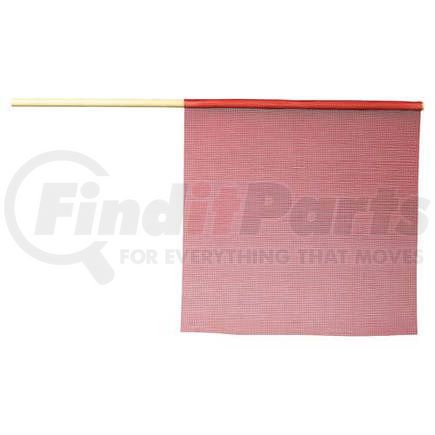 3677 by JJ KELLER - Warning Flag - Vinyl-Coated Polyester Mesh - Polyester Mesh, Red, with Dowel