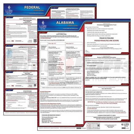 38092 by JJ KELLER - 2022 Alabama & Federal Labor Law Posters - State & Federal Poster Set (English)