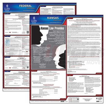 38142 by JJ KELLER - 2022 Kansas & Federal Labor Law Posters - State & Federal Poster Set (English)