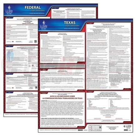 38203 by JJ KELLER - 2022 Texas & Federal Labor Law Posters - State & Federal Poster Set (Spanish) No Workers' Comp