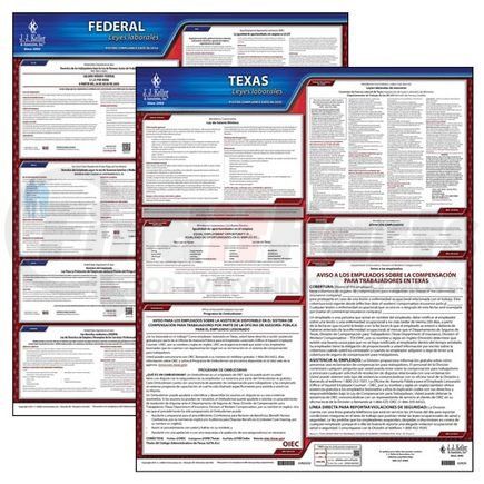 38205 by JJ KELLER - 2022 Texas & Federal Labor Law Posters - State & Federal Poster Set (Spanish) w/ Workers' Comp