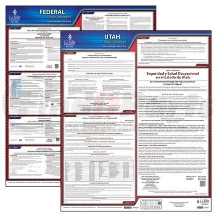 38208 by JJ KELLER - 2022 Utah & Federal Labor Law Posters - State & Federal Poster Set (Spanish)