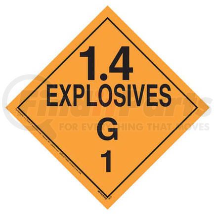 3871 by JJ KELLER - Division 1.4G Explosives Placard - Worded - 4 mil Vinyl Removable Adhesive