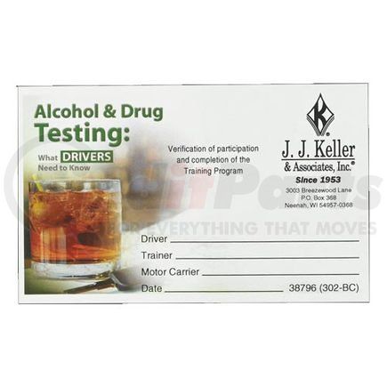 38796 by JJ KELLER - Alcohol & Drug Testing: What Drivers Need to Know - Wallet Cards - Wallet Cards