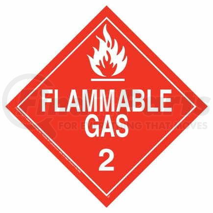 39039 by JJ KELLER - Division 2.1 Flammable Gas Placard - Worded - 176 lb Polycoated Tagboard Removable Adhesive