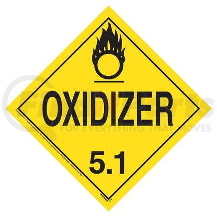 39043 by JJ KELLER - Division 5.1 Oxidizer Placard - Worded - 176 lb Polycoated Tagboard Removable Adhesive
