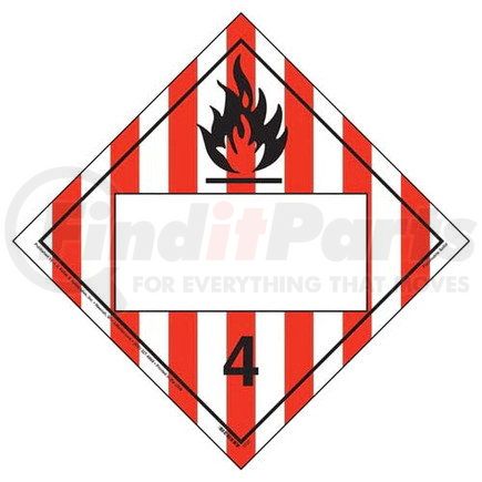 39054 by JJ KELLER - Division 4.1 Flammable Solid Placard - Blank - Blank, 176 lb Polycoated Tagboard Removable Adhesive