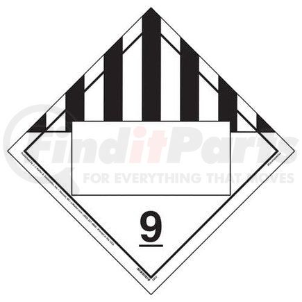 39059 by JJ KELLER - Class 9 Miscellaneous Placard - Blank - Blank, 176 lb Polycoated Tagboard Removable Adhesive