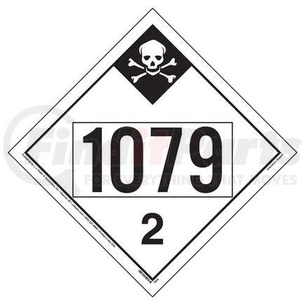 39075 by JJ KELLER - 1079 Placard - Division 2.3 Inhalation Hazard - 176 lb Polycoated Tagboard