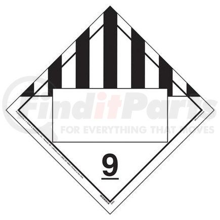 39089 by JJ KELLER - Class 9 Miscellaneous Placard - Blank - Imprinted, 176 lb Polycoated Tagboard No Adhesive