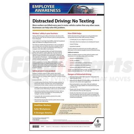 39543 by JJ KELLER - Distracted Driving Employee Awareness Poster - Laminated Poster