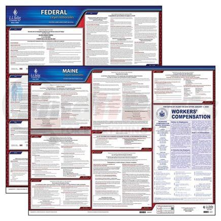 38149 by JJ KELLER - 2021 Maine & Federal Labor Law Posters - State & Federal Poster Set (Spanish)