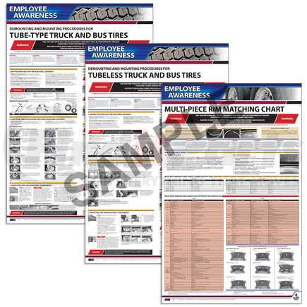 40864 by JJ KELLER - Employee Awareness Posters - OSHA Tire Mount Poster Kit OSHA 3401-3403 - OSHA Tire Mount 3-Poster Kit