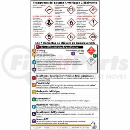 41107 by JJ KELLER - Globally Harmonized System (GHS) Shipping Label Wallet Card - Spanish Card