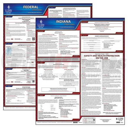 42220 by JJ KELLER - 2022 Indiana & Federal Labor Law Posters - State & Federal Poster Set (English)