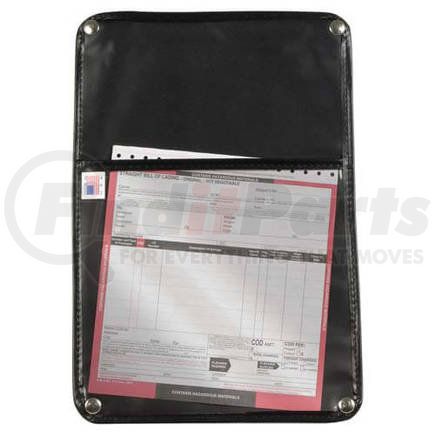 JJ Keller 423 Storage Pouch Black Vinyl Hazmat Bill of Lading Door Pouch - 10" x 15" Dimension